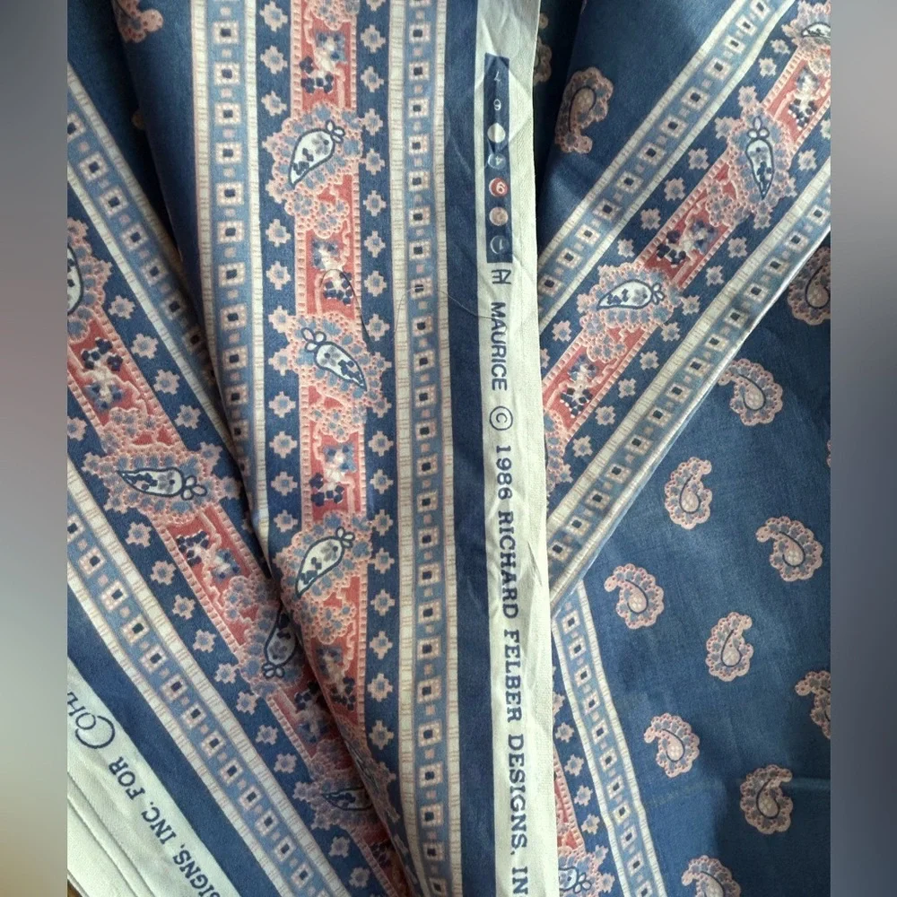 Cohama Riverdale Fabric Richard Felber Design Scotch Guard Blue Paisley 106 X 54